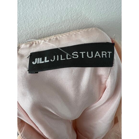 JILL Stuart Pink Sleeveless Ruffle Shoulder Polka-Dot Tulle Maxi Dress 4 6 NEW - Picture 13 of 15